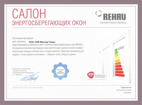 сертификат немецкие окна ПВХ